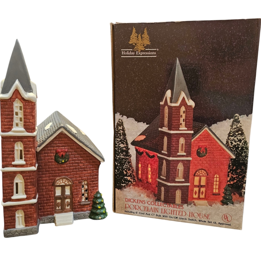 Expressions Lighted Brick House - Red and Gray